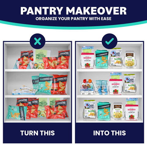 ELTOW 4-pack keeps condiments and snacks organized in fridge or pantry.