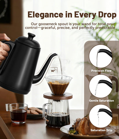 Close-up of ELTRIKO 1L stainless steel body preserving pure flavor.