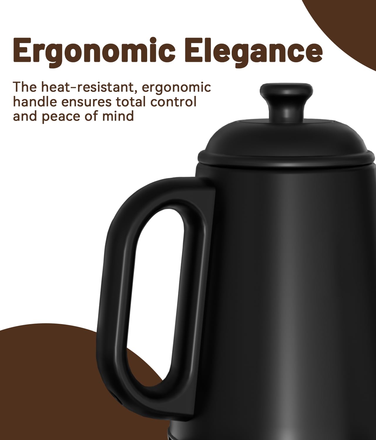 Sleek black finish of ELTRIKO kettle complements a modern kitchen aesthetic.
