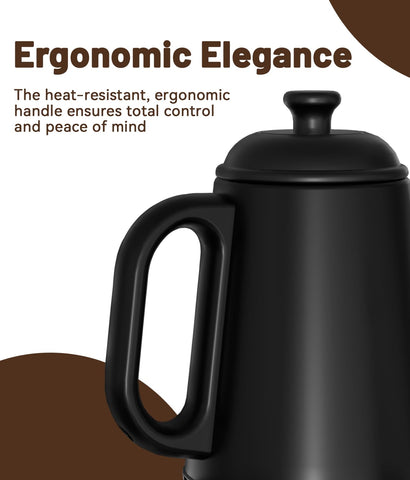 Sleek black finish of ELTRIKO kettle complements a modern kitchen aesthetic.