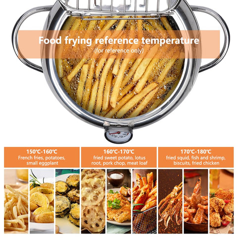 Elvaesther Deep Fryer Pot flip lid aids draining oil safely.