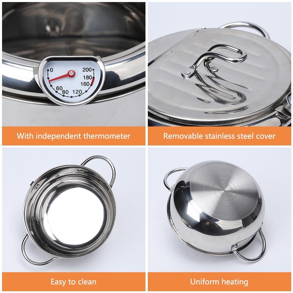 Elvaesther Deep Fryer Pot universal stove compatibility for home use.