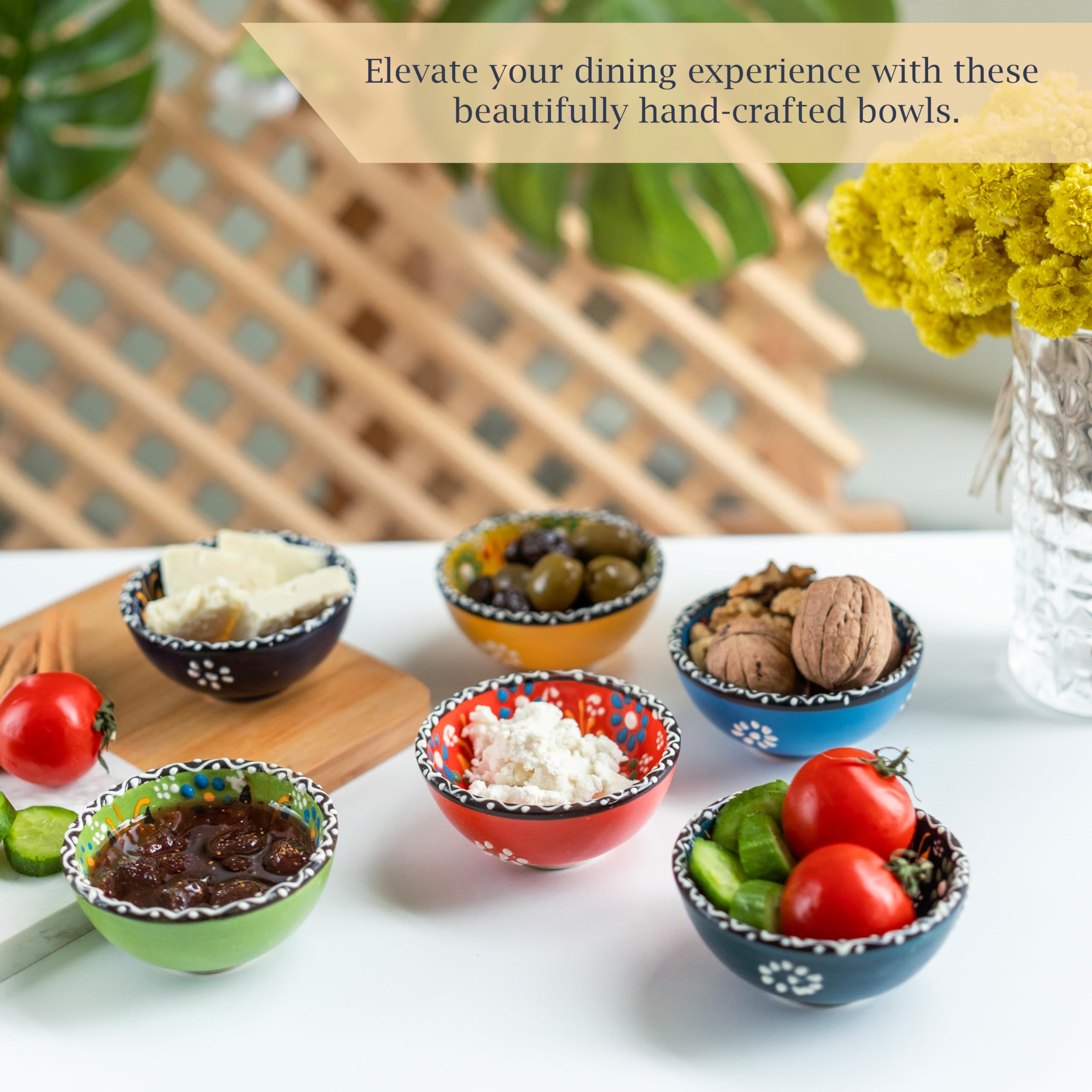 Elyese soy sauce dish mini bowls ideal for sauces at meals.