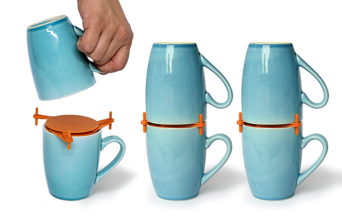 ELYPRO Mug Stacker in a compact mug rack setup for tidy cabinets and quick access