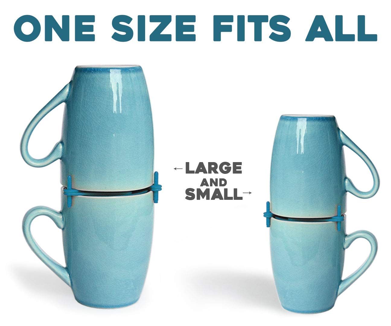 ELYPRO Mug Stacker close-up of grip mechanism for stable, scratch-free stacking.