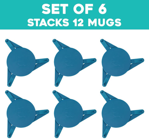 ELYPRO Mug Stacker in a cabinet maximizing vertical space without drilling.