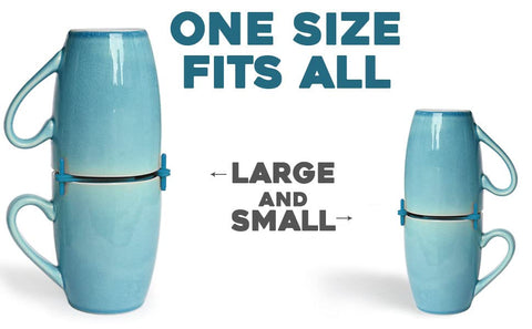 ELYPRO Mug Stacker side view shows adjustable grip for different mug sizes.