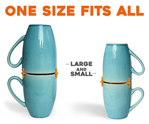 ELYPRO Mug Stacker with adjustable legs fitting diverse mug shapes