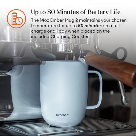 Hand wash safe coating on Ember mug simplifies cleaning after coffee.