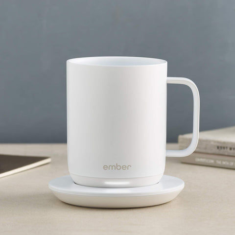 Ember Charging Coaster 2 in office setup keeps drinks at ideal temp