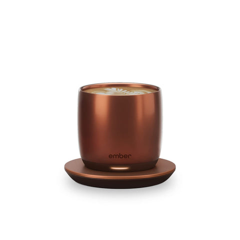 Ember Cup 6oz on kitchen counter showing precise espresso temperature for a perfect sip.