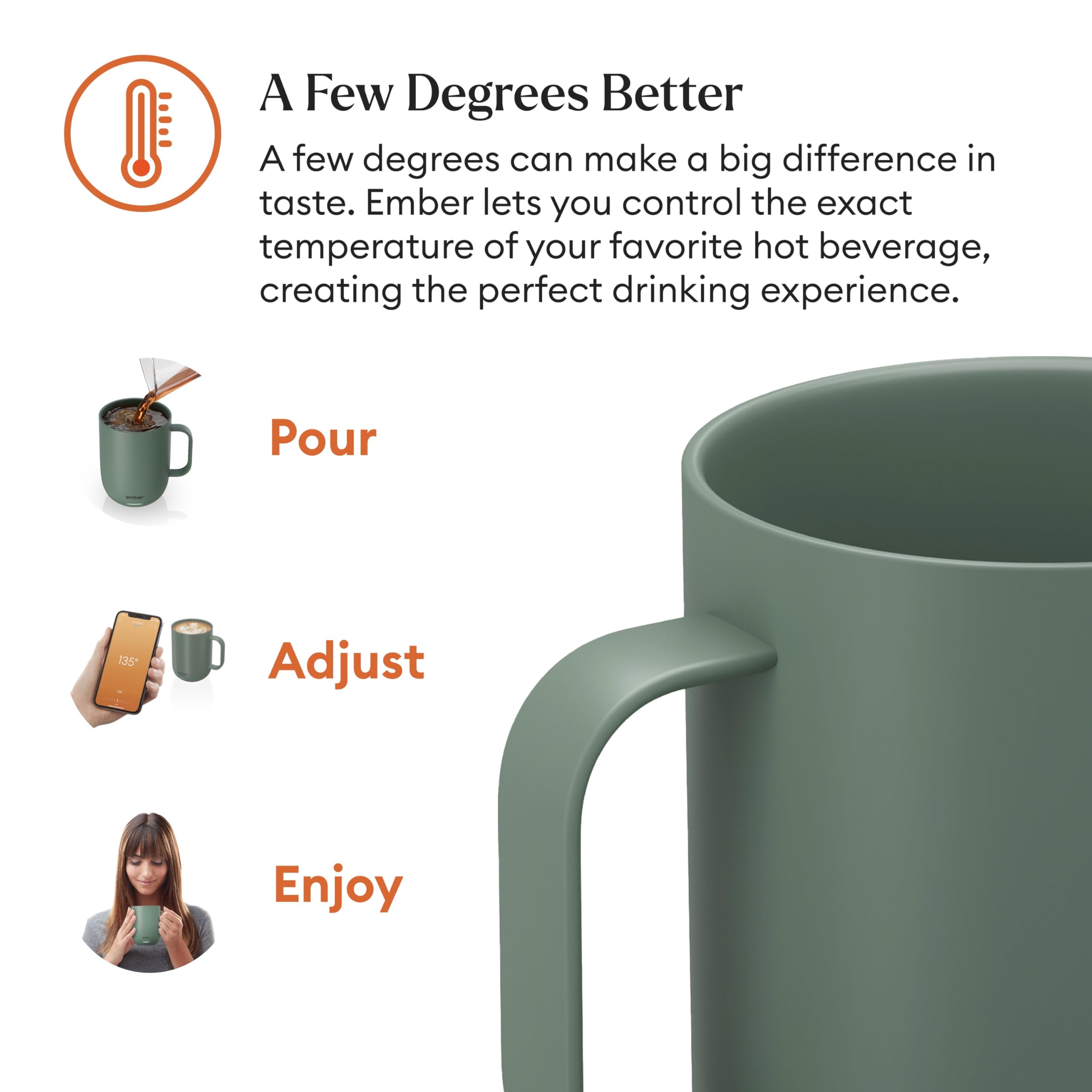 Ember Mug 2 sage green auto-sleep sensor and energy saving feature