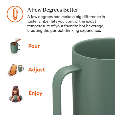 Ember Mug 2 sage green auto-sleep sensor and energy saving feature