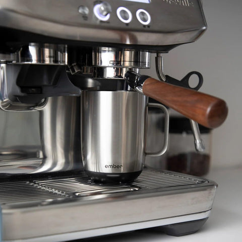 Smart app interface for presets and caffeine tracking on Ember Mug 2