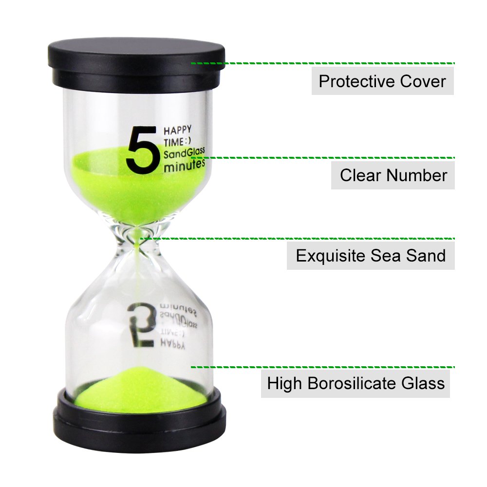 EMDMAK sand timer 3 minute colorful for study breaks and games.