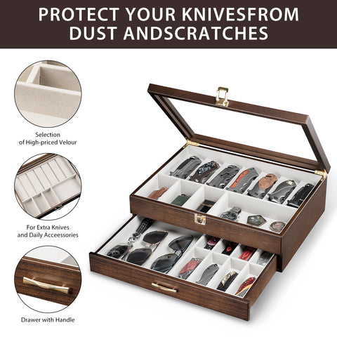 Emfogo real glass window top highlights your blade collection.