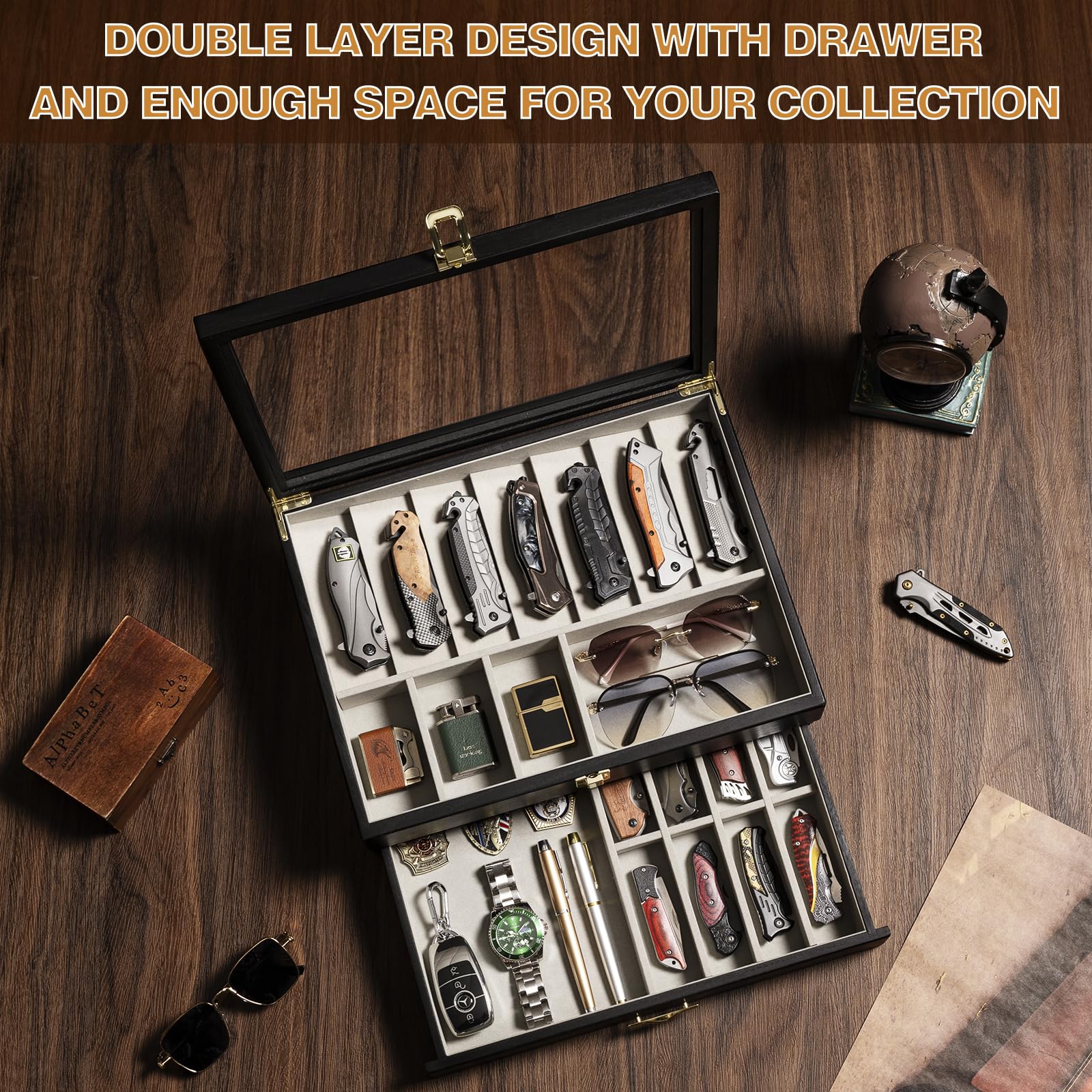 Emfogo compact organizer measures 14.5 by 11 inches for desk.