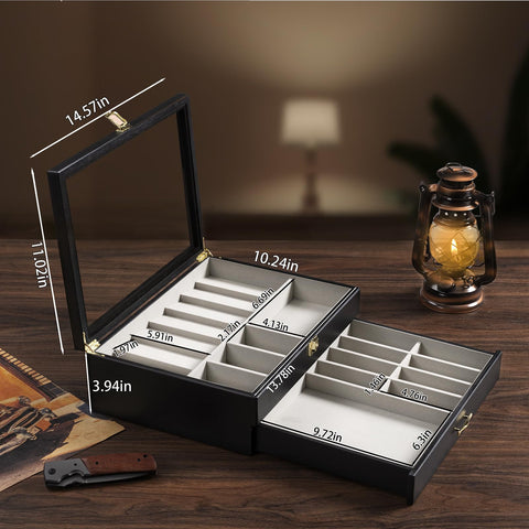 Emfogo two-tier storage drawers provide organized access to knives and accessories.
