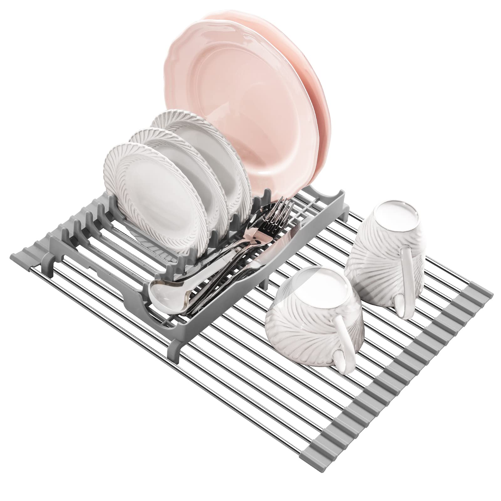 Emierai over-sink roll-up rack, space-saving solution.