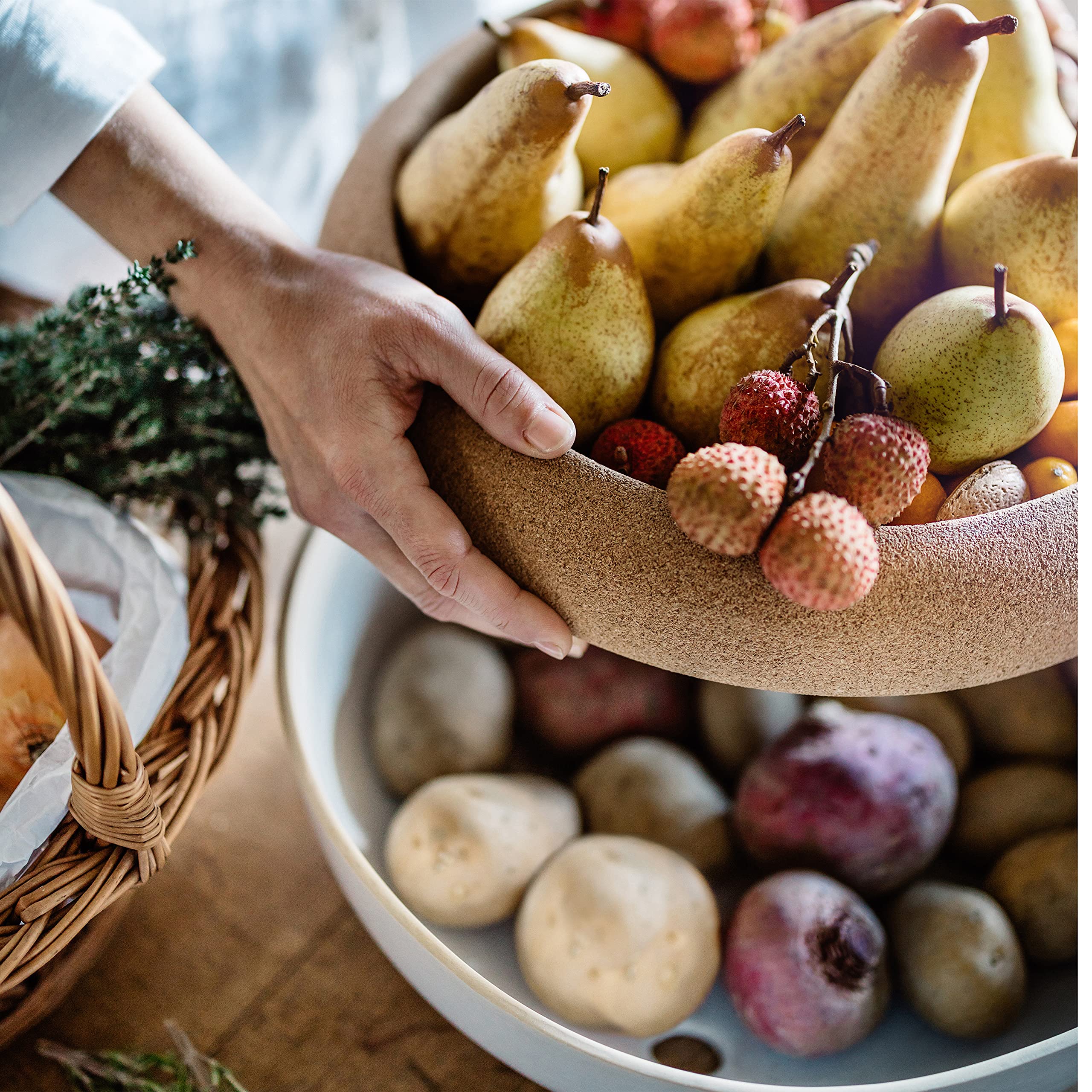 Emile Henry 14.1-inch diameter design fits on your counter