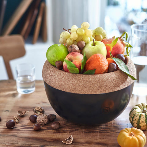 Emile Henry Burgundy ceramic body blocks light to slow ripening of produce