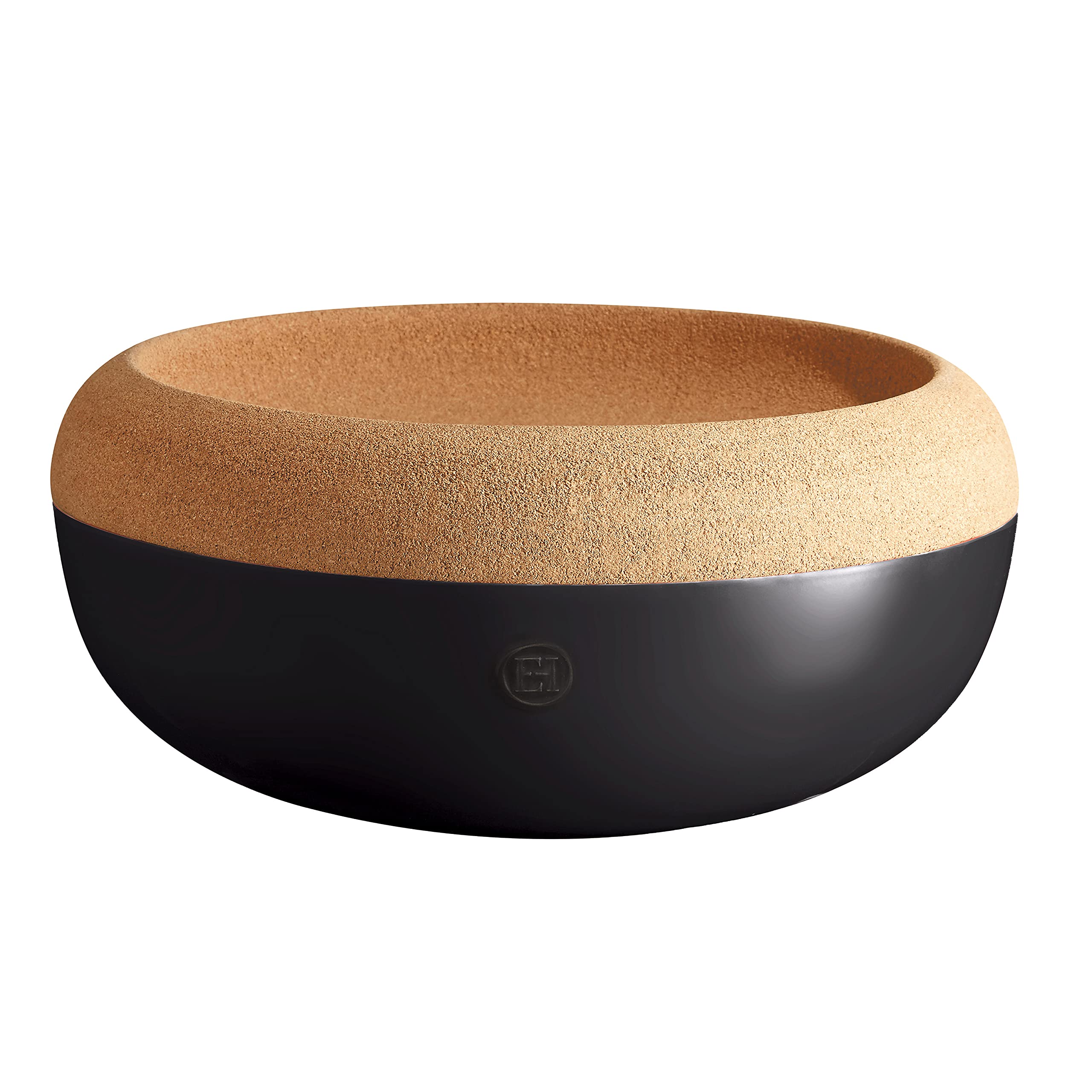 Emile Henry storage bowl top view with cork lid preserves produce freshness