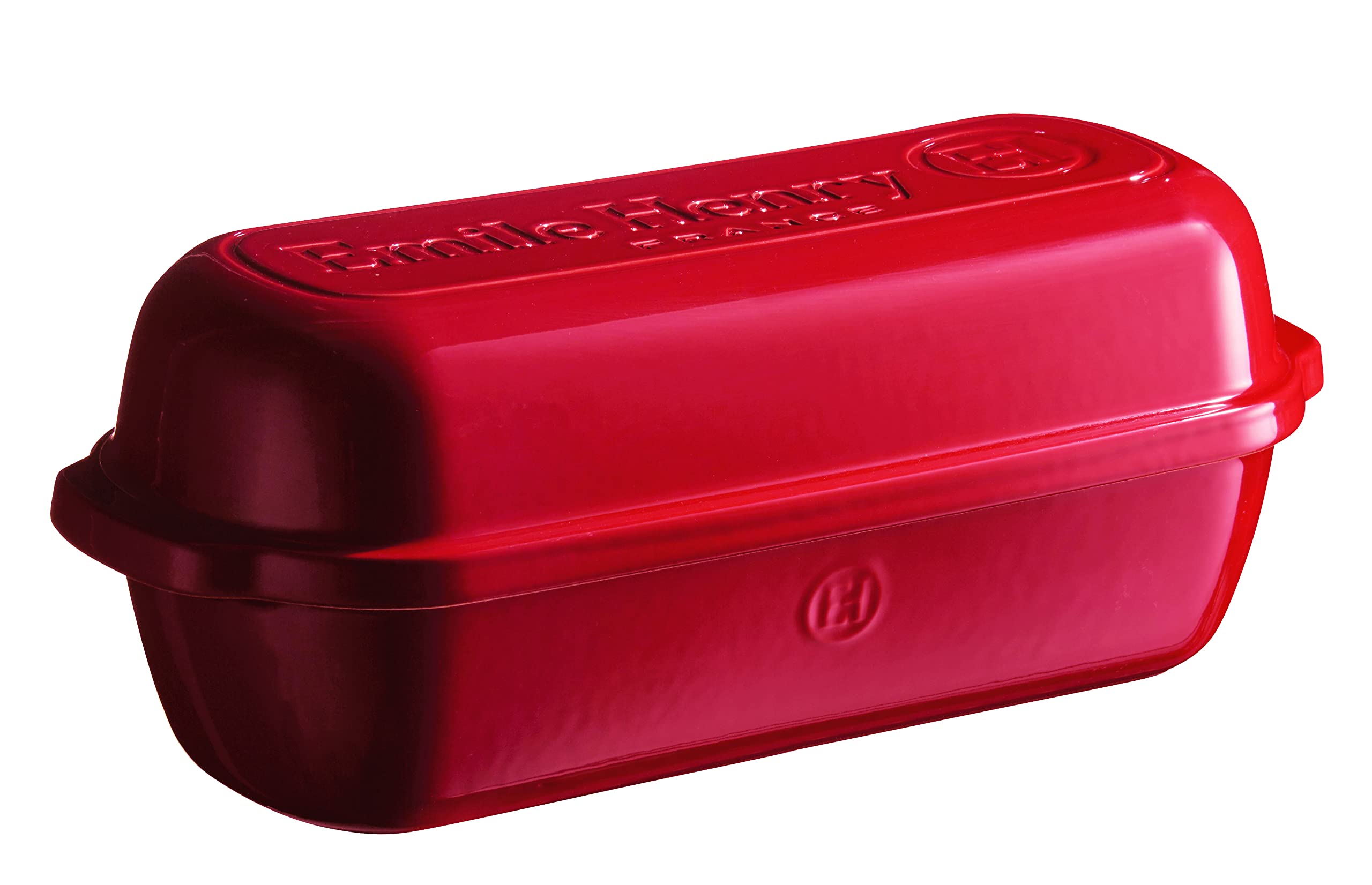 Emile Henry loaf baker with domed lid delivers bakery crust and tender interior.