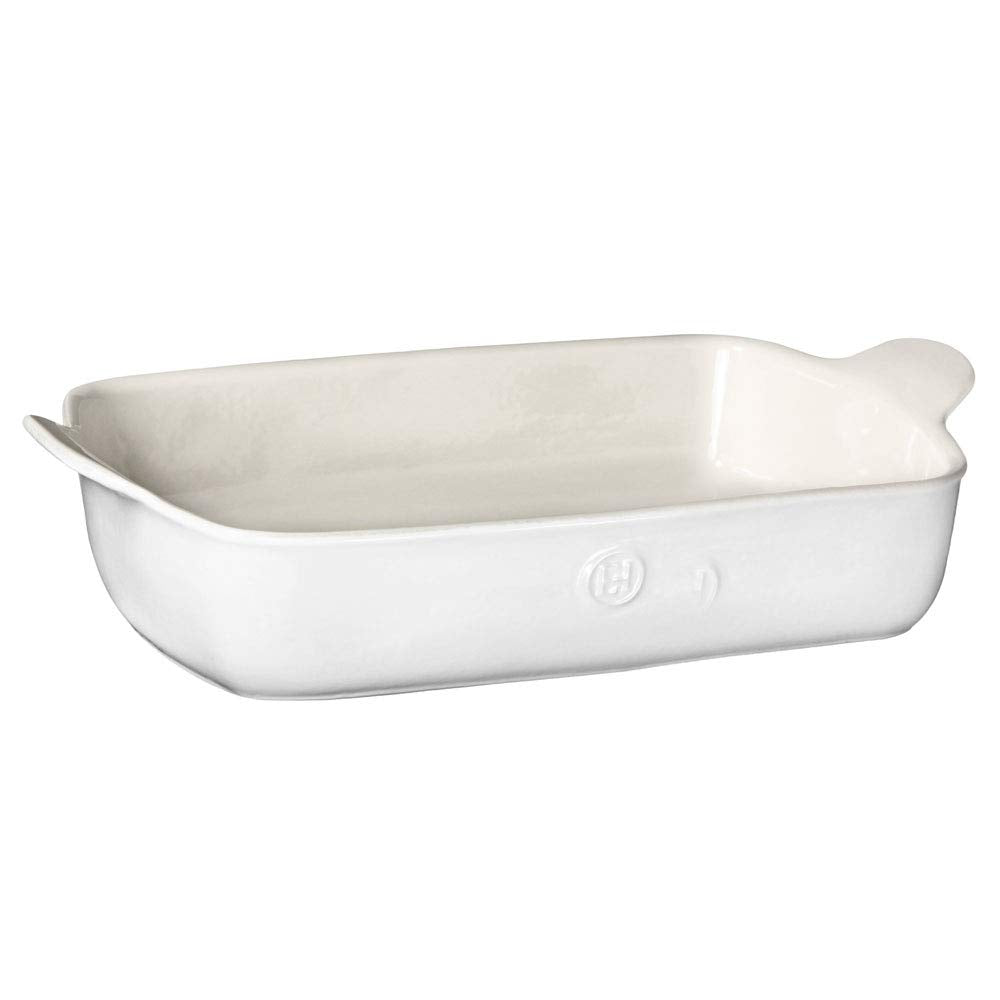 Emile Henry Modern Classics rectangular baker 13x9 in sugar white, ideal for family casseroles
