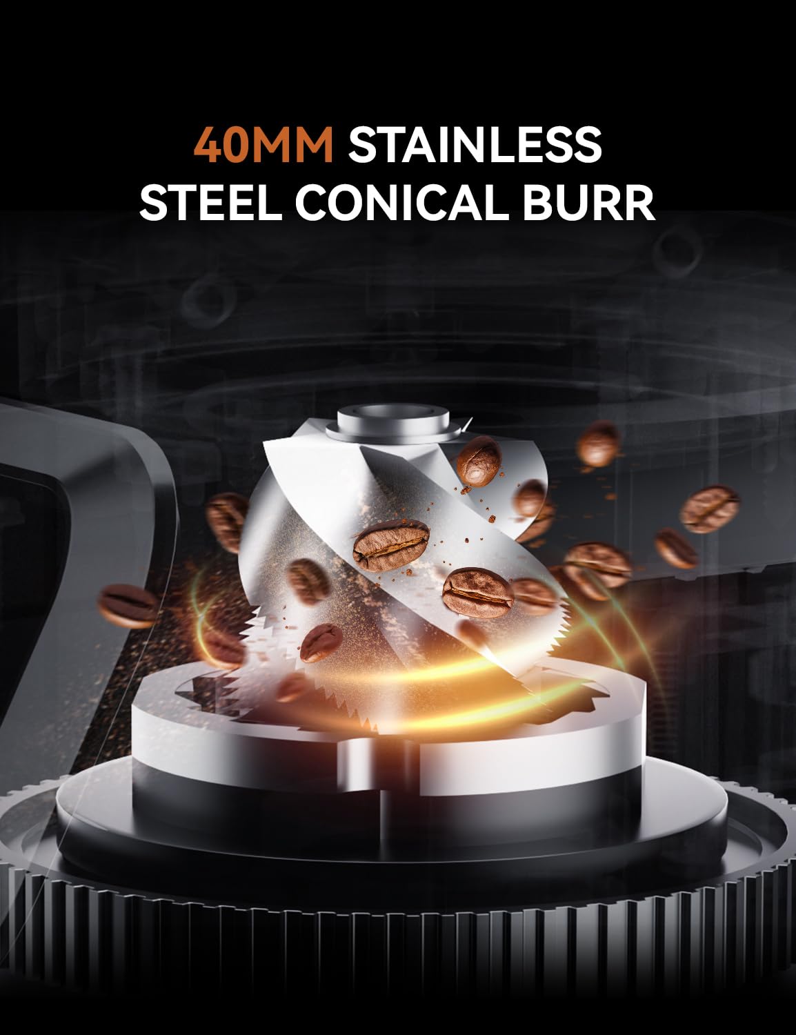 Emojoy coffee grinder remembers last setting for quick, repeatable brews.