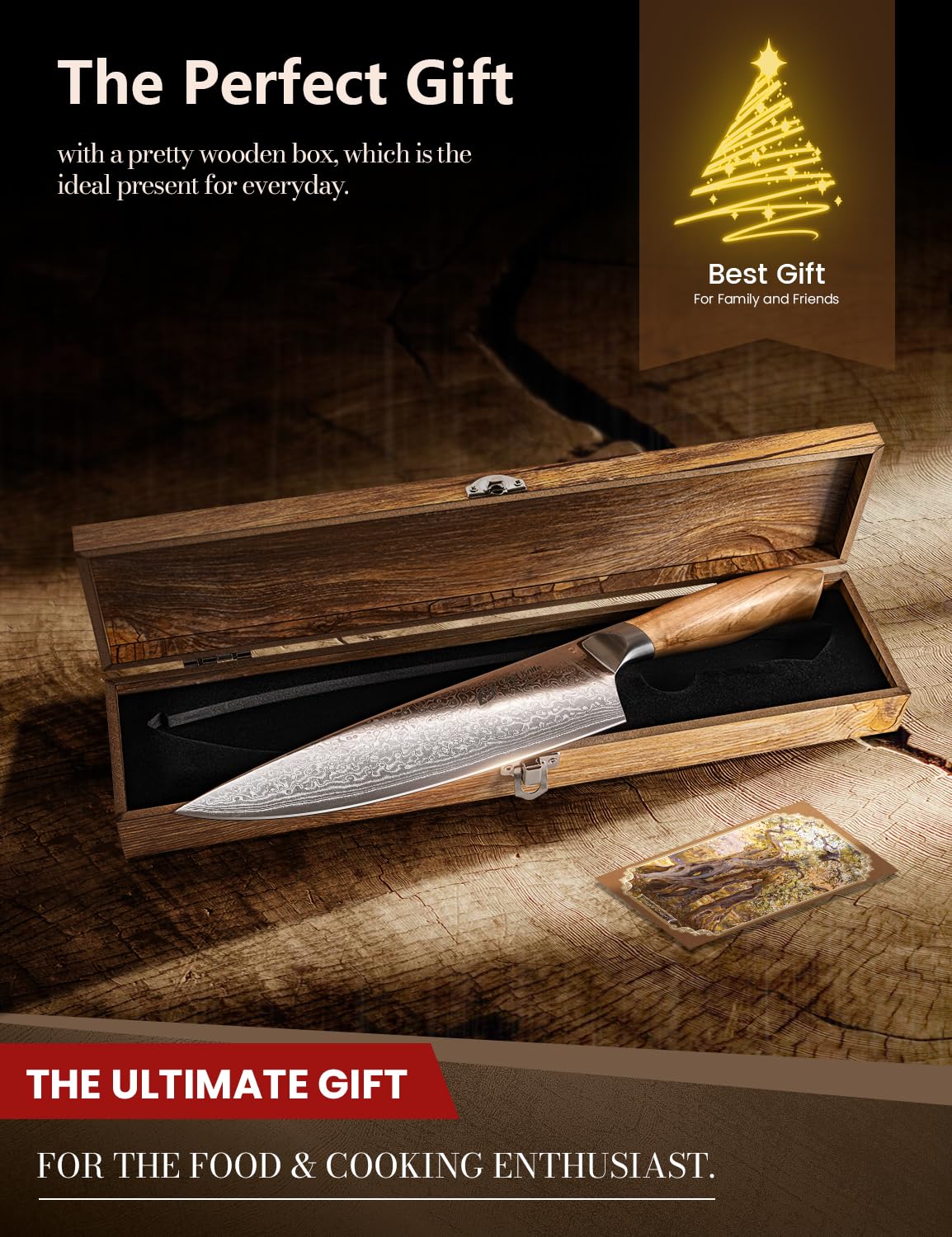 Knife cutting meat or fish with ease using Emojoy Damascus Knife