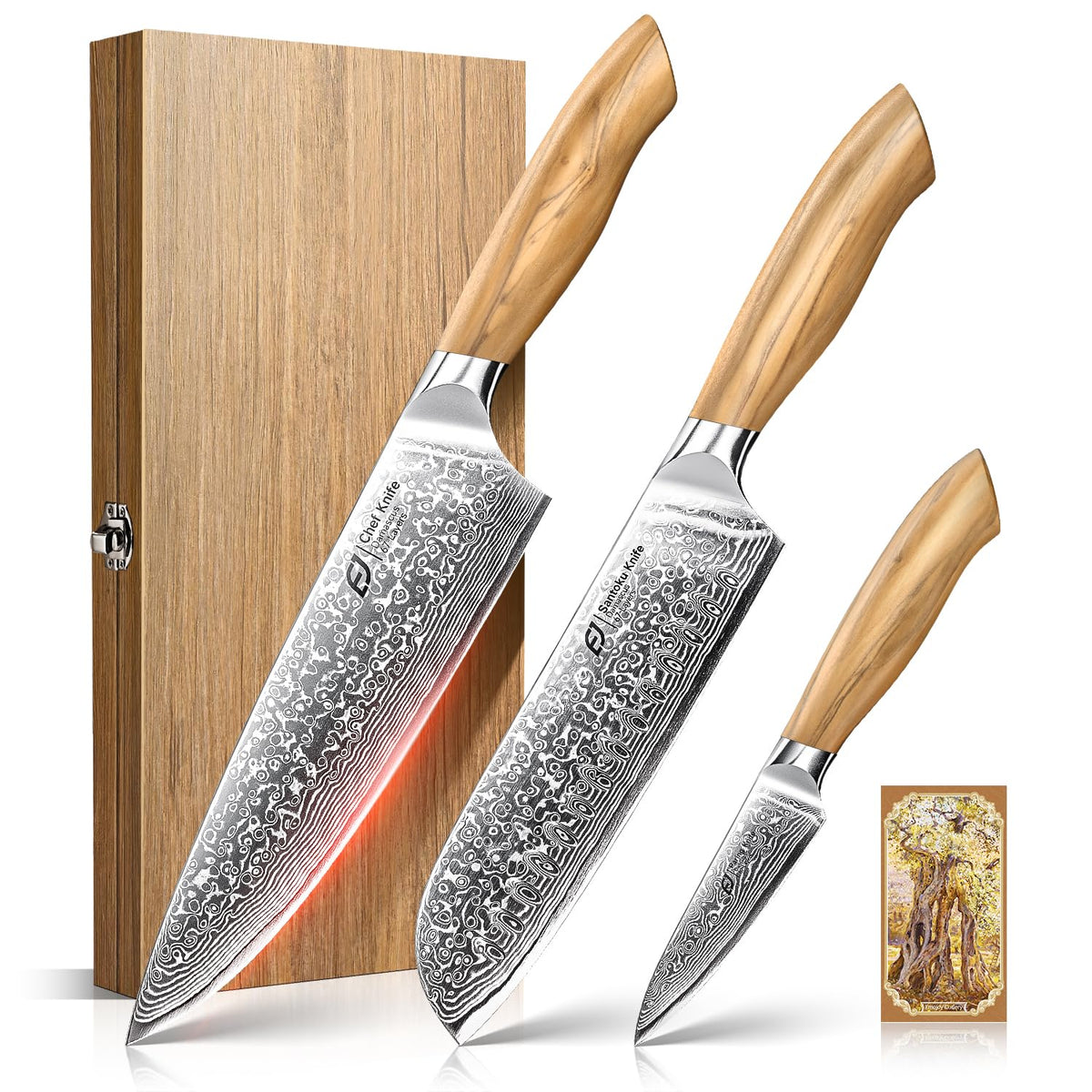 Emojoy Damascus 8-inch chef knife for precise slicing