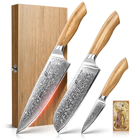 Emojoy Damascus 8-inch chef knife for precise slicing