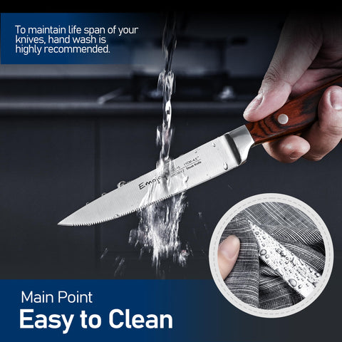 Emojoy easy-care hand washing to maintain blade edge