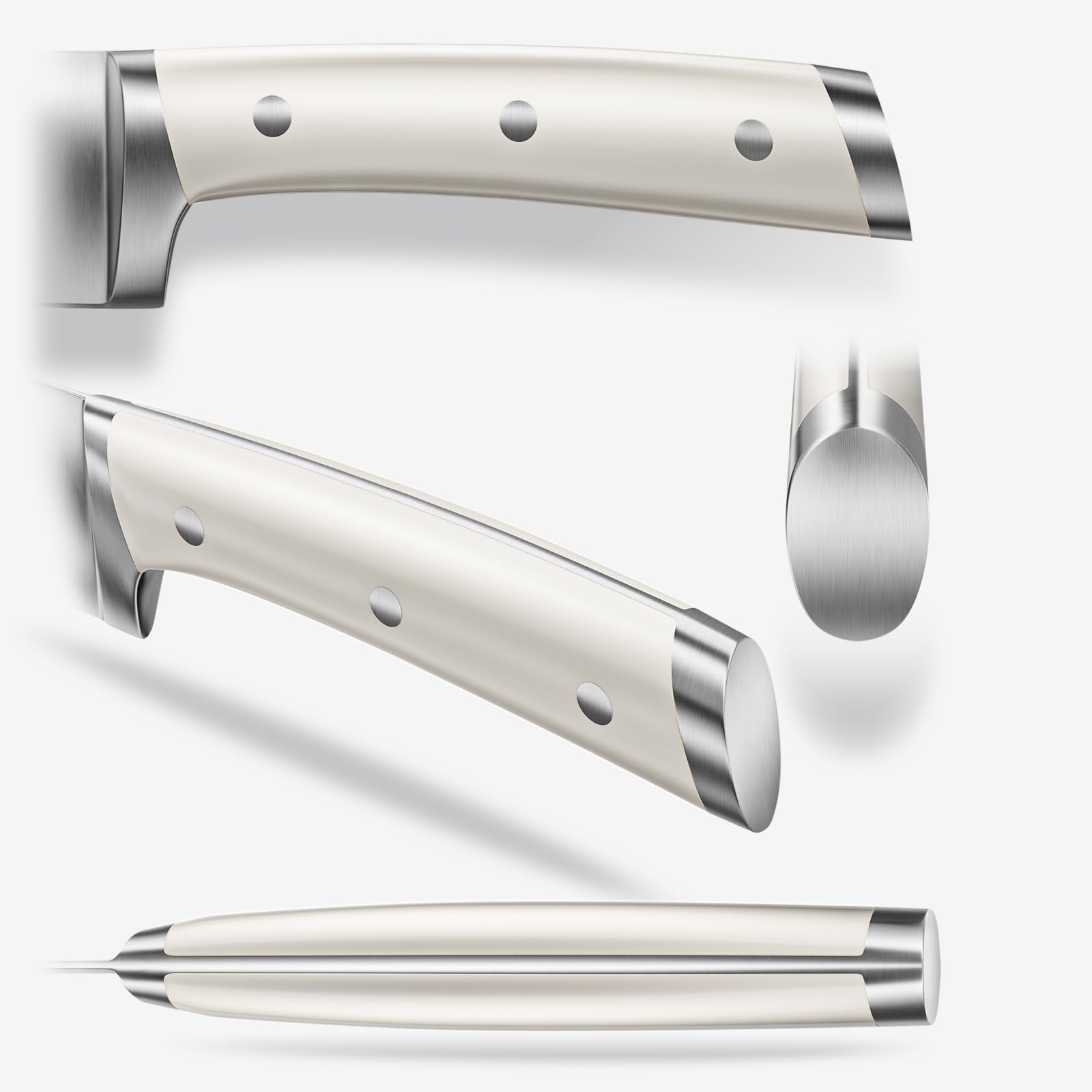 Emojoy full tang ABS handle delivers durable grip during prep