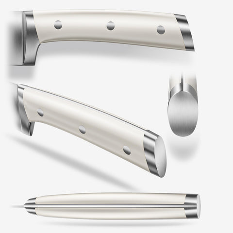 Emojoy full tang ABS handle delivers durable grip during prep