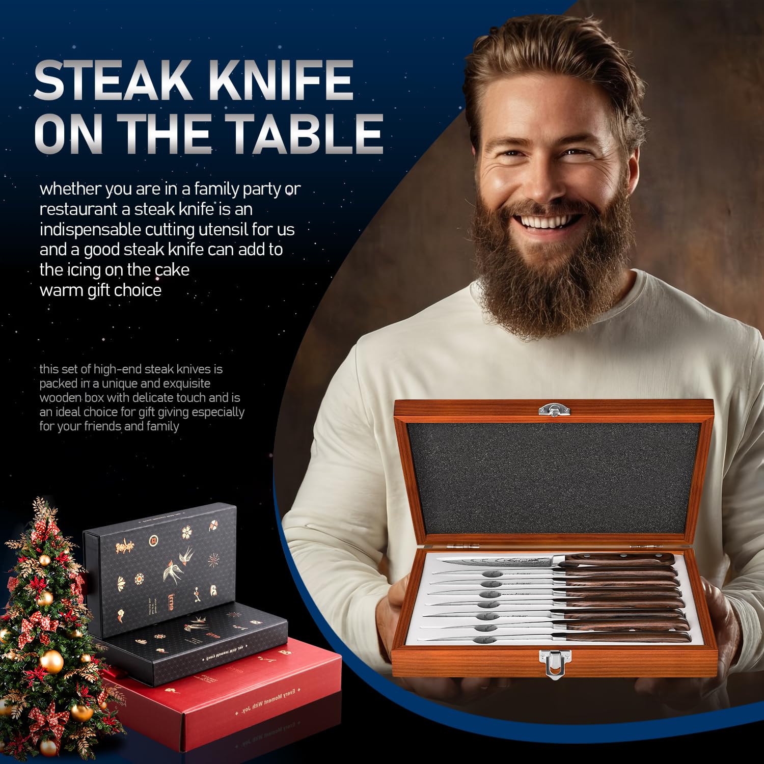 Emojoy serrated edge reduces effort when slicing meats like turkey and beef.