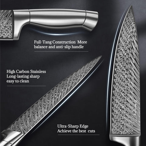 Emojoy high-carbon stainless steel blades deliver lasting edge.