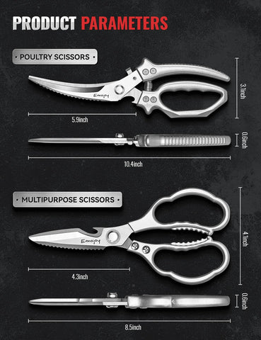 Emojoy poultry shears heavy-duty cutting in action for poultry prep.