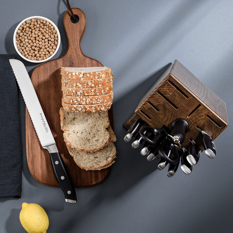 Emojoy six steak knives ready for precise, tender slicing.