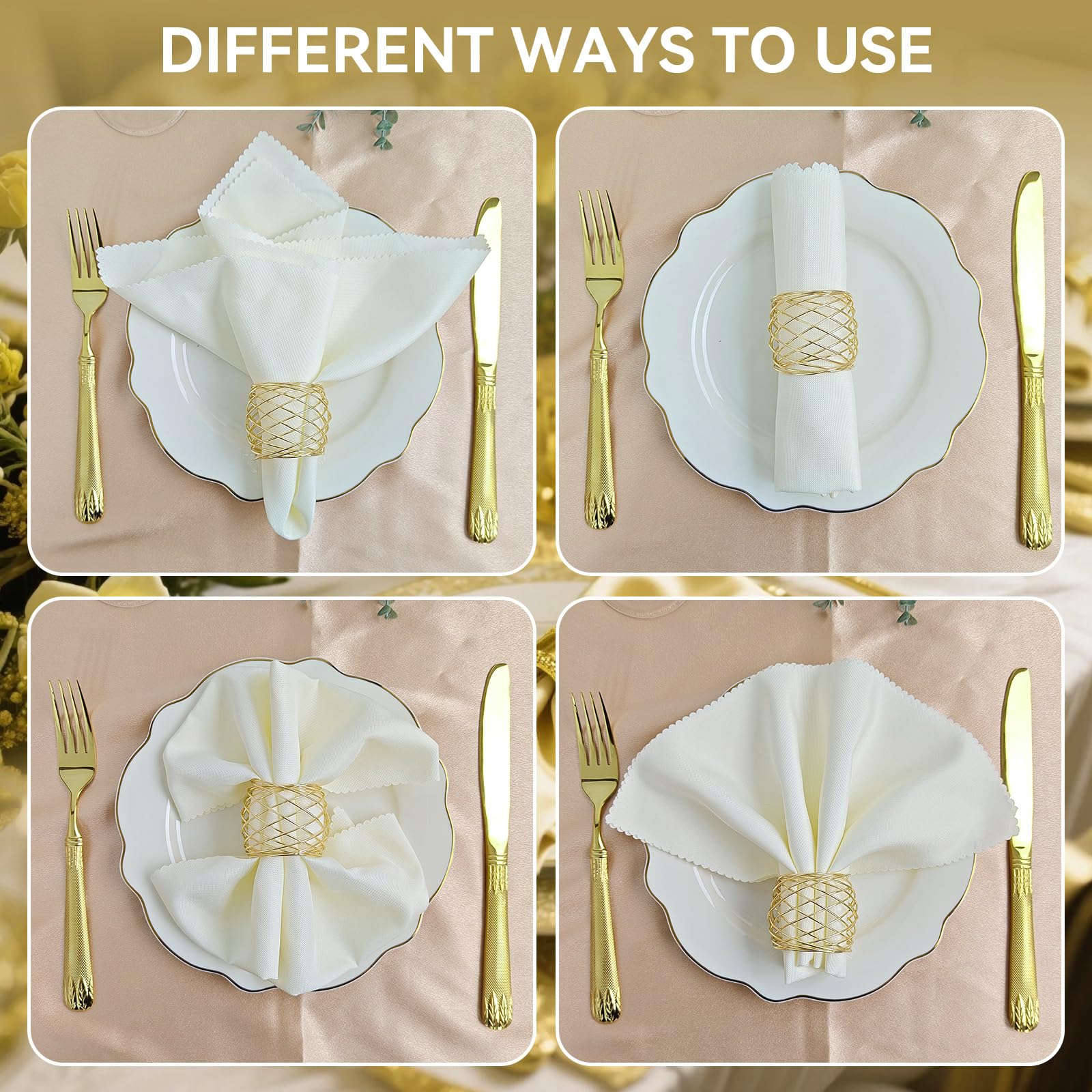 EMORBALS premium napkin rings enhance dining table styling