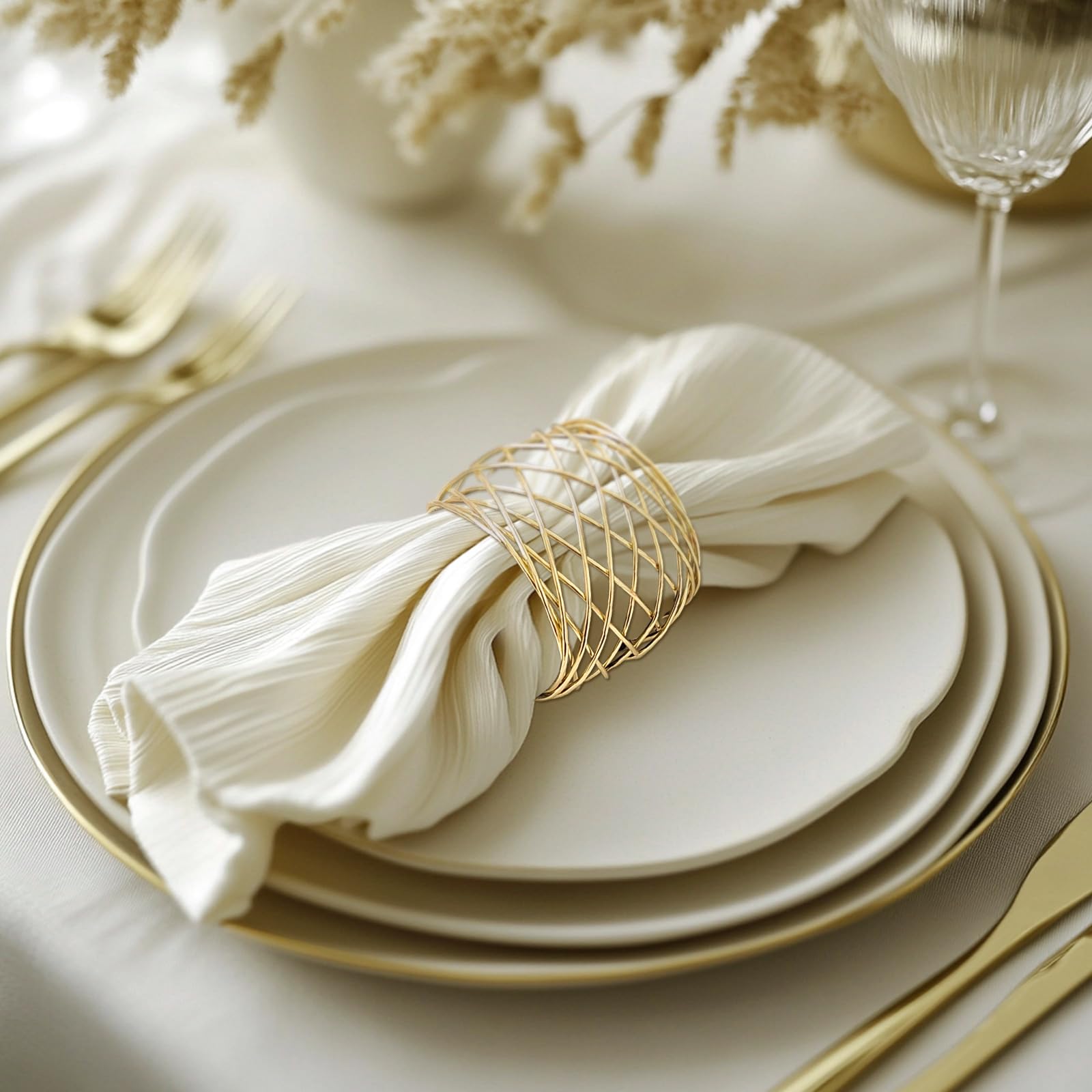EMORBALS gold napkin rings suit autumn and holiday table scenes