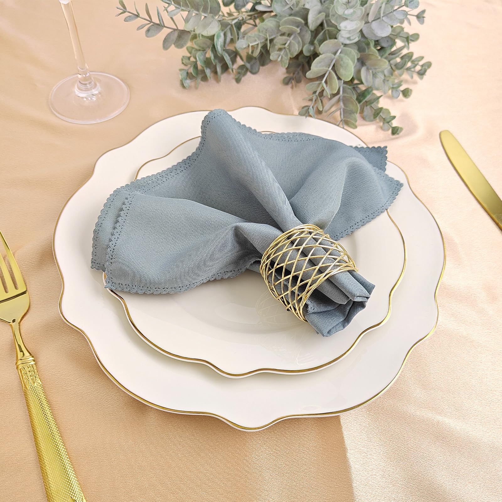 EMORBALS gold napkin ring nickel-plated finish shows durability