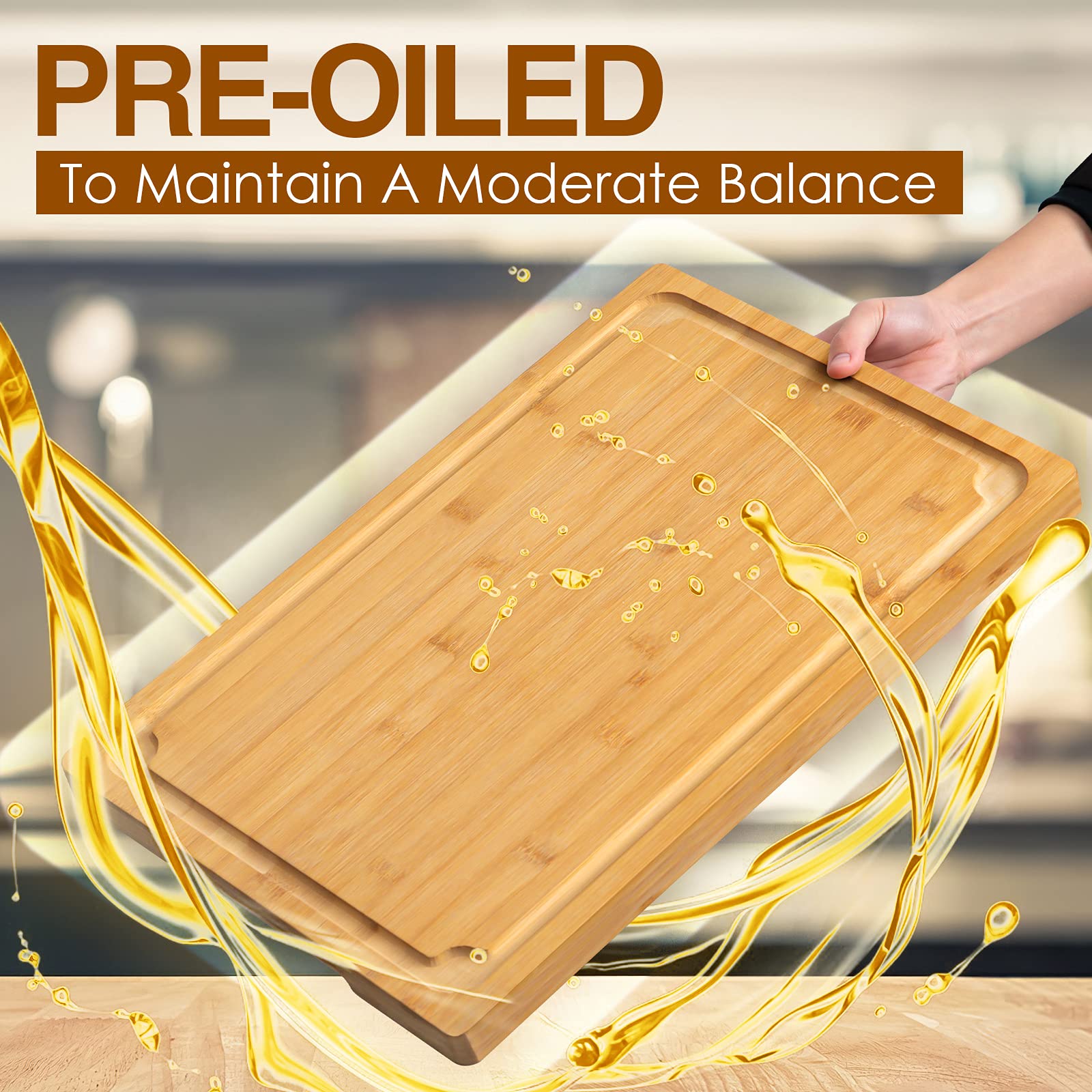 Empune 2XLarge bamboo board is durable and knife-friendly for heavy chopping