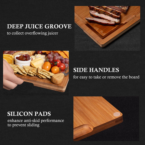 Empune extra large 17-inch cutting board serving space for big prep tasks.