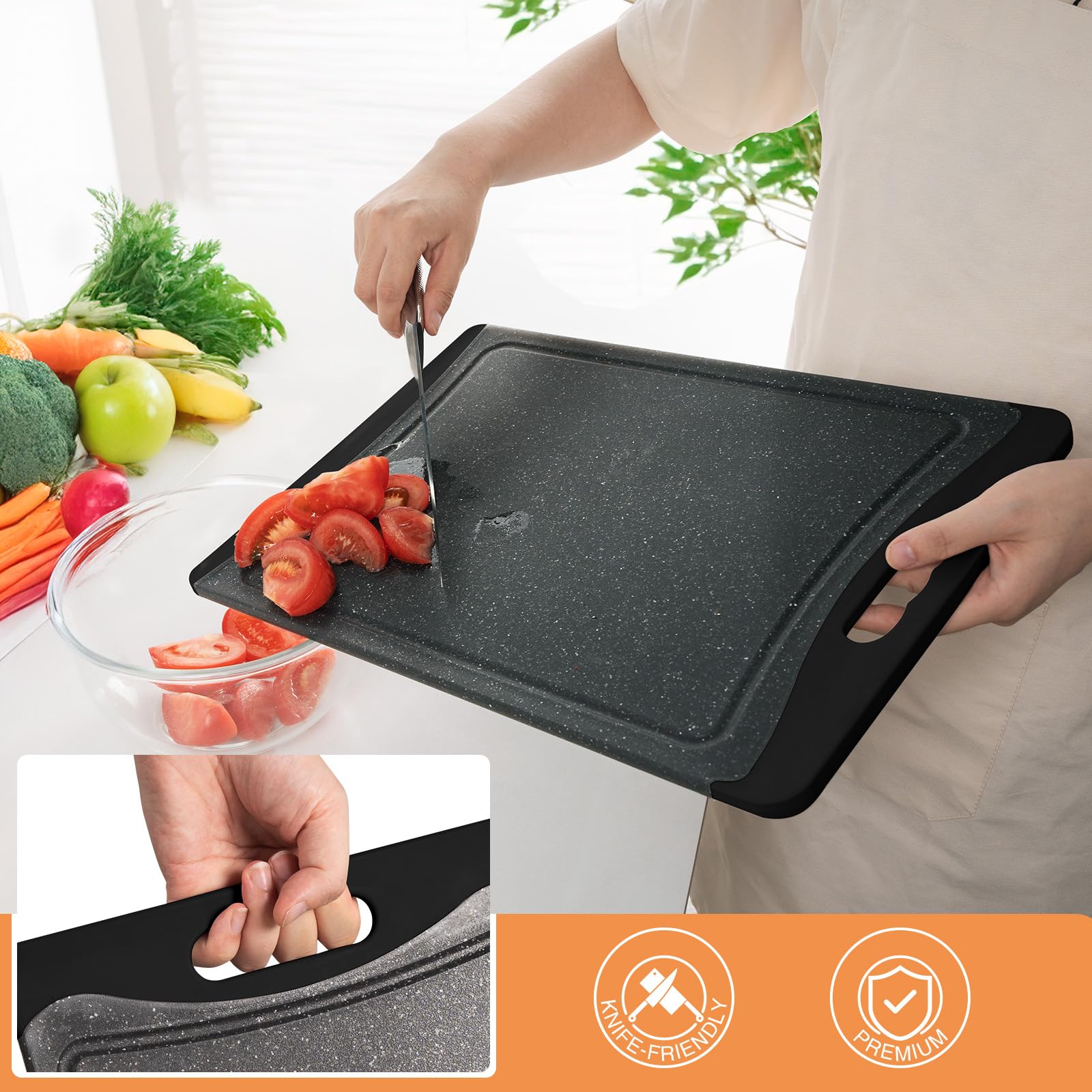 Empune medium cutting board suitable for everyday slicing tasks.