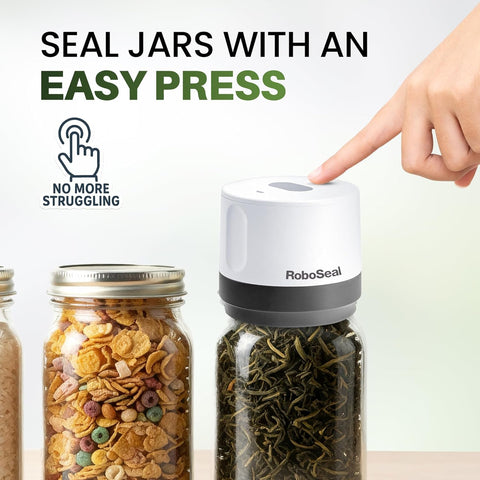 RoboSeal kit includes ten BPA-free lids (five small, five large) ready to use.