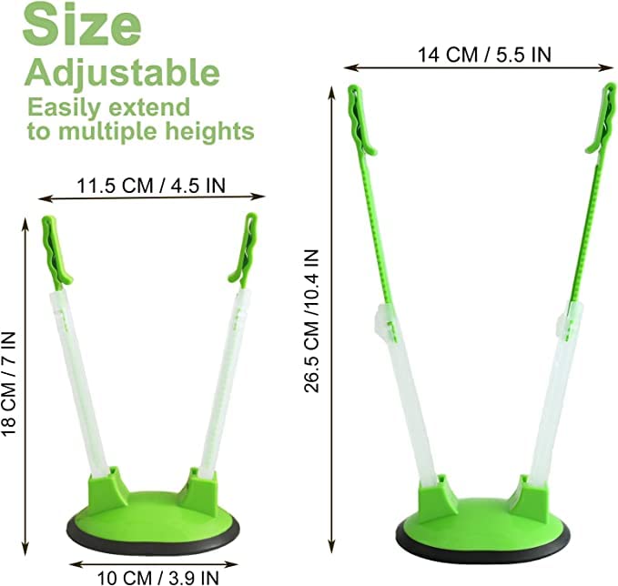 EMWNG Baggy Rack Stand with extended arms enables versatile bag sizes.