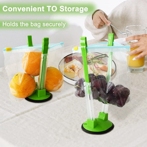 EMWNG Baggy Rack Stand supports freezer bags during cold storage.