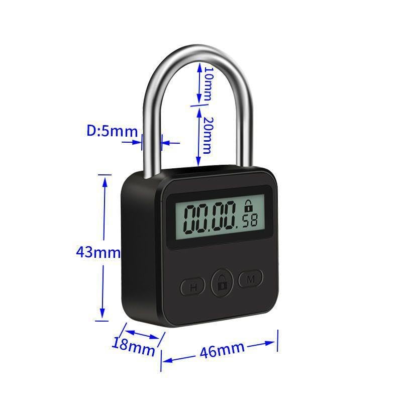 Enajucy Metal Timer Lock black metal body for premium look.