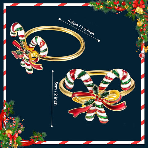 ENASGLOO Christmas Cane napkin ring set adds festive sparkle to your table